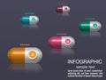 Capsules info graphic.Painkillers, antibiotics,