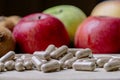 Capsules made with natural products such as fruits.