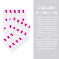 Capsules in medicine. Medicines in white and pink capsules.