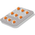 Capsules pills in blister pack. Vector cartoon icon Royalty Free Stock Photo