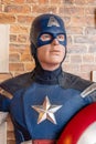 Captain America character giant figurine toy sculpture portrait of Marvel Legends Royalty Free Stock Photo