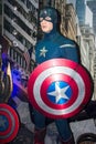 Captain America, wax statue, Madame Tussaud`s Amsterdam Royalty Free Stock Photo