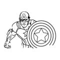 captain america line art illustration