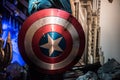 Captain America shield, wax sculpture, Madame Tussaud Royalty Free Stock Photo