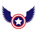 Captain America shield with wings color Royalty Free Stock Photo