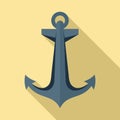 Captain anchor icon, flat style