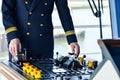 Captain of a cruise ship doing a maneuver Royalty Free Stock Photo