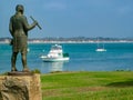 Captain Cook statue and view over the Endeavour River.