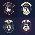 Captain dog mascot logo Royalty Free Stock Photo