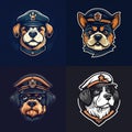 Captain dog mascot logo Royalty Free Stock Photo