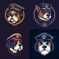 Captain dog mascot logo Royalty Free Stock Photo