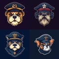 Captain dog mascot logo Royalty Free Stock Photo