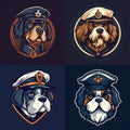 Captain dog mascot logo Royalty Free Stock Photo