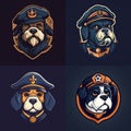 Captain dog mascot logo Royalty Free Stock Photo