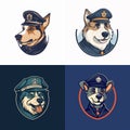 Captain dog mascot logo Royalty Free Stock Photo