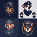 Captain dog mascot logo Royalty Free Stock Photo