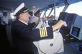 The captain of the ferry Bluenose piloting the ship through the waters between Maine and Nova Scotia
