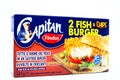 Captain FINDUS Fish & Chips Burger. Findus is a frozen food brand of Nomad Foods