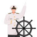 Captain flat vector illustration