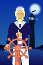 The captain at the helm. Management Royalty Free Stock Photo