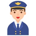 Captain icon, profession and job vector illustration