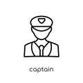 captain icon. Trendy modern flat linear vector captain icon on w