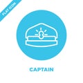 captain icon vector from military collection. Thin line captain outline icon vector illustration. Linear symbol for use on web