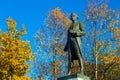 Captain James Cook Monument in Anchorage, Alaska, USA Royalty Free Stock Photo