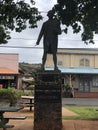 Captain James Cook Statue at the Cook Landing Site in Waimea on Kauai Island in Hawaii