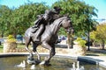 Captain James Jack riding his horse during the revolutionary times.