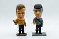 Captain Kirk and Mr Spock hand painted bobble head from Star Trek. Royalty Free Stock Photo