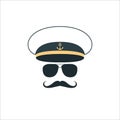 Captain sailor face icon.