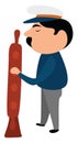 Captain of the ship , illustration, vector Royalty Free Stock Photo