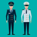 Captain ship vector illustration in flat style Royalty Free Stock Photo