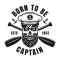Captain skull vector nautical black vintage emblem