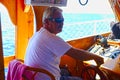 Captain of a small passenger boat Royalty Free Stock Photo