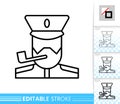 Captain sailor sea simple thin line vector icon