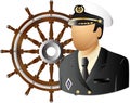 Captain with wheel