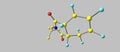 Captan molecular structure isolated on black background