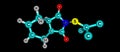 Captan molecular structure isolated on black background