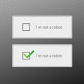 Captcha i am not a robot vector computer code. Royalty Free Stock Photo