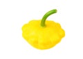 Caption Caption Scalloped custard squash (Cucurbita pepo var. patisson), isolated on white background Royalty Free Stock Photo