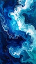 Fluid Blue Abstract Art - A Mesmerizing Swirl of Color and Texture Royalty Free Stock Photo