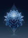 Abstract Blue Flower Design with Geometric Shapes and Patterns Royalty Free Stock Photo