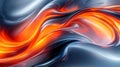 Abstract Wave Pattern with Swirling Orange and Blue Light Royalty Free Stock Photo