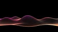 Abstract Digital Waveform Background with Glowing Neon Pink and Orange Lines on Black Royalty Free Stock Photo