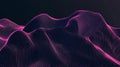 Dynamic Digital Landscape Abstract Background with Glowing Pink Wireframe Waves Royalty Free Stock Photo
