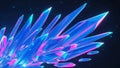 Vibrant Abstract Neon Crystals Background. Futuristic 3D Render of Glowing Blue and Pink Gemstone Shards. Modern Luminous Geometri Royalty Free Stock Photo