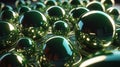 Luminous Emerald Spheres Abstract Background Royalty Free Stock Photo