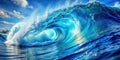 Captivating Abstract Blue Ocean Wave Texture A Dynamic and Serene Background for Design Projects Royalty Free Stock Photo